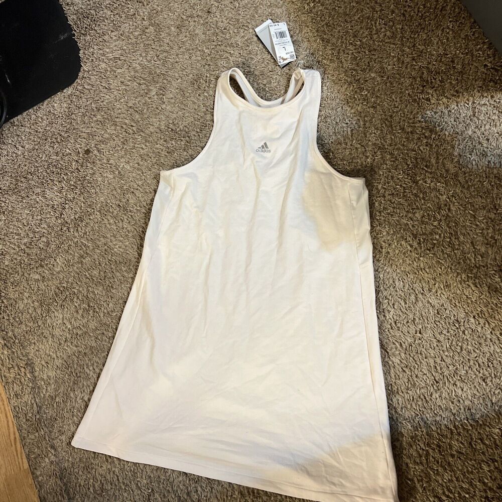 NWT Large Adidas Zoe Saldana Women Cream White Dress Wonder Racerback Tank